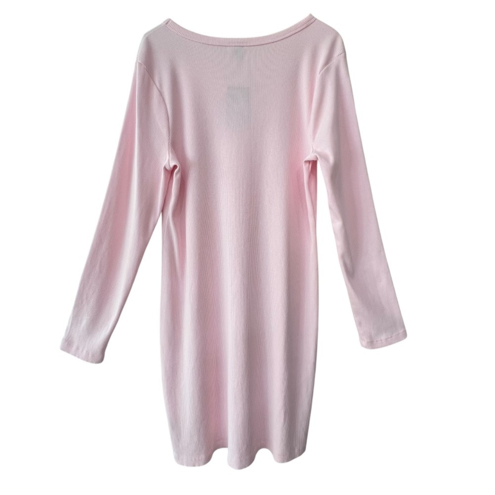 Universal Thread Pink Ribbed Knit Long Sleeve Mini Dress NWT XXL - Picture 3 of 7